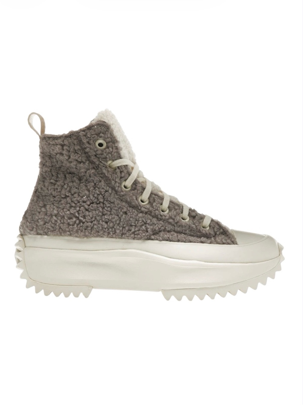 Converse Run Star Hike High Top Sherpa Grey Platform Sneakers 172202C Womens 5